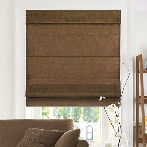 CHICOLOGY Cordless Roman Shades Modern Fabric Window Blind Cascade Jalousien-Behandlung, 100% Polyester, Belgische Schokolade (Privacy & Light Filtering), 35 W X 64 H