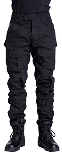 YuanDiann Homme Tactique Pantalon De Camouflage Militaire Multi-Poches Respirant Armée Battle Trekking Chasse Randonnée Camping Treillis Cargo Travail Pantalon Noir 38