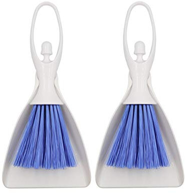 LBY 2 Sets Hand Broom and Dustpan Set, Mini Dustpan Brush Nesting Tiny Cleanning Whisk Broom, Hand Broom with Ergonomic Grip Handle, for Desk, Keyboard, Car Cleaner Tools Set 2 in 1
