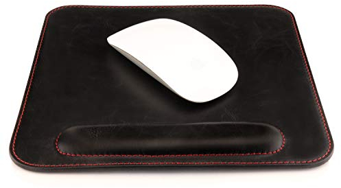 Londo Leather Mousepad with Wrist Rest (Black)