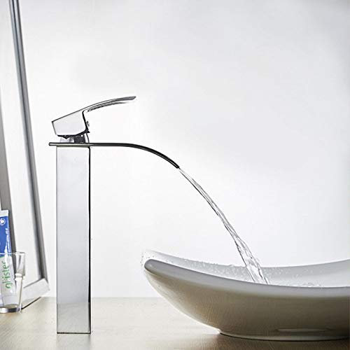 Alto Cascata Contatore Top Bacino Miscelatore Cromato Bagno Lavello Rubinetto Singola Maniglia Singola Foro