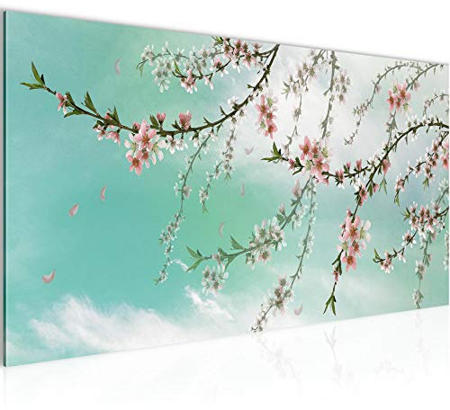 Runa Art Quadri Moderni Sakura Fiori Tela Non Tessuta Soggiorno Corridoio Motivi Giapponesi Fiore Di Ciliegio 020012b
