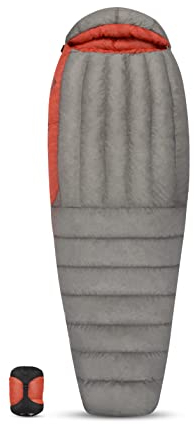 Sea to Summit SACO DE DORMIR-850+ Fill Down Flame FmII-Women's R Right Zip Color: gris Oscuro/Granate Werkzeuge, Rosa Roja, Regular