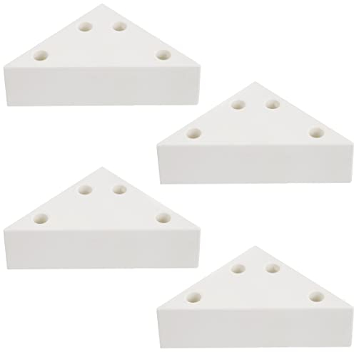 Aerzetix: 4 x Möbelfüße aus Kunststoff dreieckig 75/75/105 mm Höhe 30 mm Farbe Weiß -C42440