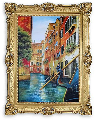 Lnxp Wunderschönes Gemälde Kanal in VENEDIG by S. Raimondo Boot Boote Schiff Schiffe Strand Meer Schiffsbild Bild Segelschiff Segelboot Wellen Maritime 90x70 cm Bilder Barock Antik Repro 58B