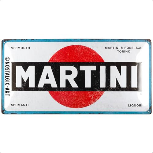 Martini - Logo White, Blechschild 25 x 50 cm