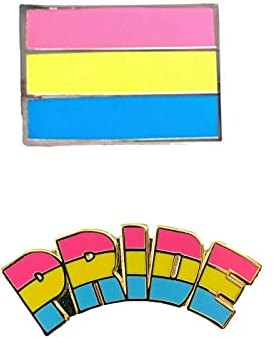Smartbadge® Pan sexual Pride And Pan sexual Oblong Gay Pride Hard Enamel Lapel Pin Badges