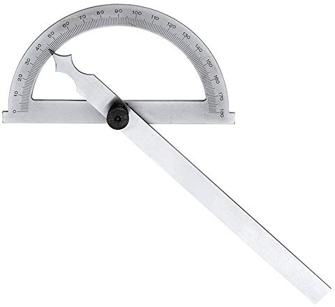 Goniometro in acciaio inox FERVI G006/150 per la misurazione tracciatura di angoli arco 150 mm asta 200 mm