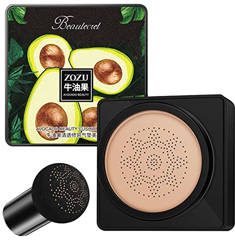 Richolyn Pilzkopf CC Creme, Avocado Air Cushion BB Creme, Langanhaltender, Matter Concealer, ebenmäßige Hautton-Make-up-Basis, einfach aufzutragen