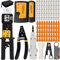 MAYLINE CAT5 Cat5e CAT6 Computer LAN Cable Tester RJ45 Crimp Tool kit, Network Crimper Crimping Tool, Ethernet Crimper Wire Stripping Repair Kit&RJ45 Crimp Repair Tool, 50PCS Connectors(Yellow)
