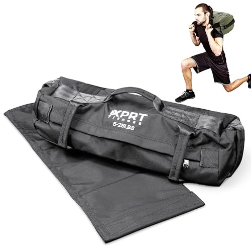 XPRT Fitness Sandsack für robustes Workout, 7 Griffe, Schwarz, Größe M