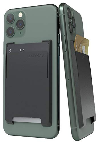 EAZY CASE Kartenhalter für Smartphones, Starkhaftendes Kartenetui, selbstklebend, Kartenfach für das Handy, Kartenhülle, Halterung für Ausweise, Halter für Kreditkarte, EC-Karte, Schwarz