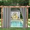 ele ELEOPTION Outdoor Vorhang Wetterfest, Outdoor Vorhänge mit Ösen Blickdicht Vorhang Sichtschutz und Sonnenschutz, Outdoor Gardinen für Terrasse Balkon Garten Hof (2 Stücke/ 132 X 213cm, Hellgrau)