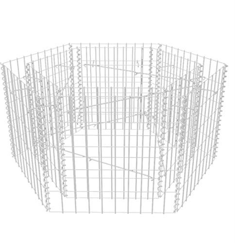 Qnotici Lit surélevé en gabion hexagonal, gabions en pierre, grillage métallique, panier en pierre, mur végétal, décoration du jardin, 100 × 90 × 50 cm