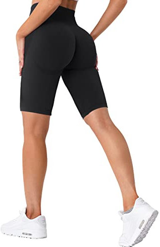 TAYOEA Radlerhose für Damen Sporthose Laufleggings Hohe Taille für Fitnessstudio Yoga Shorts Push up Po Scrunch Nahtlos Matte Kontur Smile