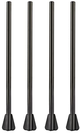 Hoshen 4 Piece Set of 9 Inch Stainless Steel Stirring Straws, Metal Thick Drinking Straw Straws with Spiral Tip Straws for Shakes, Smoothies, Beverages（Black）