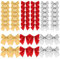 SIMBLOOM 150PZ Fiocchi di Albero di Natale Piccoli Mini Fiocchi Albero di Natale Rosso Oro Argento per di Natale Ghirlanda Scatole Regalo Nascita Festa Matrimonio Capodanno Fai da Te Nastro