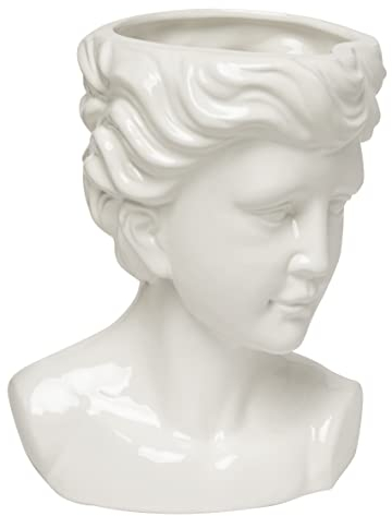Baroni Home Vase aus Keramik, Kopf für Jungen, halbe Büste im klassischen Stil, Stifthalter, Deko 20 x 17 x 26 cm