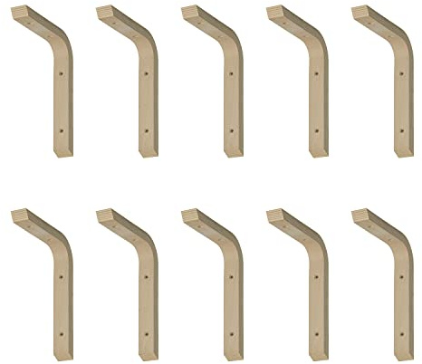siwitec Schichtholzkonsole 200 x 250 x 28 mm aus Buche im 10er-Set, Regalwinkel aus Holz
