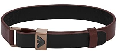 Emporio Armani Armband Für Männer Essential, Länge: 275mm, Breite: 14.4mm Schwarz, Braun Edelstahlarmband, EGS2936200