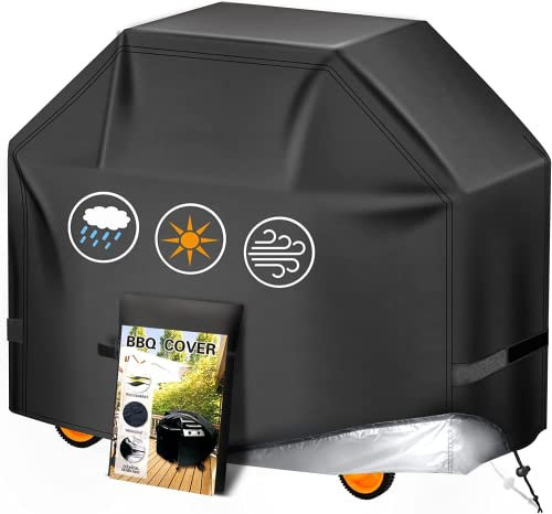 Aoretic Grillabdeckung, 139,7 cm, BBQ-Gasgrill-Abdeckung für den Außenbereich, wasserdicht, Anti-UV-Material mit Haken und Schlaufe und verstellbarem Seil für Char-Broil, Denkmal, Dyna-Glo
