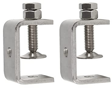 304 Stainless Steel C Clamps, Heavy Duty C Clamps for Metal Working, Woodworking Building Tiger Clamp Adjustable Wide Jaw Opening C Clamp, Silver