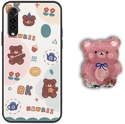 DESSEN Niedliches Cartoon Handyhülle für LG Velvet 4G/5G, Stoßfeste Bumper Hülle, Anti-Fingerabdruck Silikon Schutzhülle mit Ringhalterung Cover.5-10