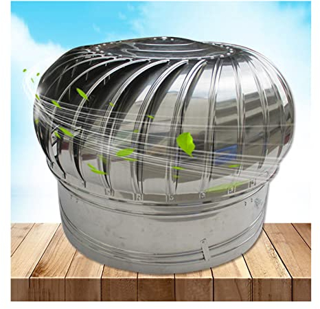 Zanotva Rotating Chimney Cowl,Stainless Steel Rotating Ventilation Chimney Cowl,Steel Rotating Chimney Cowl Cap Spinner Anti-Downdraught Turbine Ventilator,Roof Ventilator,400mm