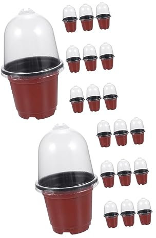 Uonlytech 20 Sets Gärtnerei Töpfe Kit Mit Feuchtigkeit Dome Kunststoff Starter Trays Für Pflanzen