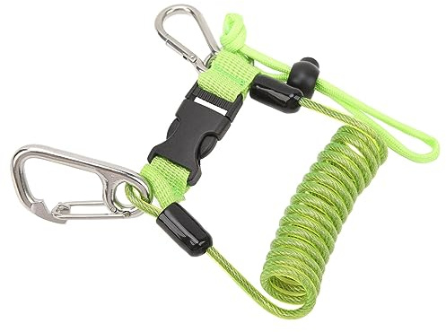 VGEBY Tauchkamera-Federseil, Edelstahl-Tauch-Anti-Lost-Haken-Federseil-Spiralband für Tauchen, Klettern