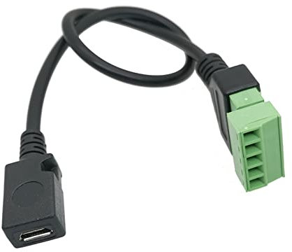 AANAN 2.0 Female B Micro USB Type-C Male to 5 Pin Female Bolt Screw Connector with Shield Terminal Plug Adapter Cable 1ft (Color : 5micro USB Female)