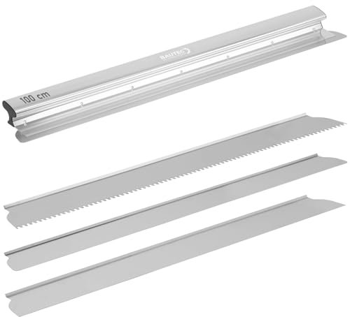BAUTEC Profi Flächenspachtel 100 cm » inkl. 3 Klingen aus Edelstahl » Wechselblattsystem » für große Flächen, Trockenbau, Finishing