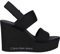 Calvin Klein Jeans Women WEDGE SANDAL WEBBING IN MTL, Black/Stormfront, 40 EU