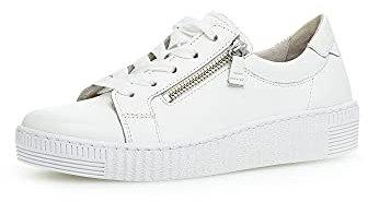 Gabor Damen Low-Top Sneaker, Frauen Halbschuhe,Wechselfußbett,Best Fitting,schnürer,Plateausohle,straßenschuhe,Weiss (Ice),43 EU / 9 UK