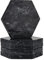 WORHE aus Schwarz Marmor, Marmor Glas Untersetzer-Set 5er, Absorbierender mit Korkboden und Halter, Getränk Untersetzer for Bar, Cafe, Home, Party, Office (DL014)