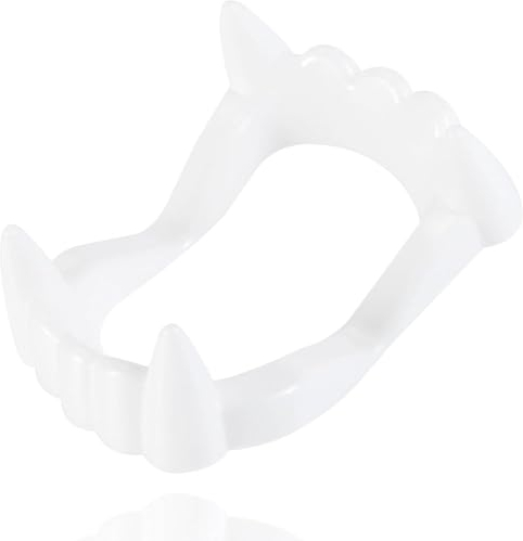 Kinder Vampirzähne - Vampirgebiss Sicheres & stabiles Gebiss zum Aufstecken - für Dracula und Vampir Kostüme - Ideal für Halloween und Fasching