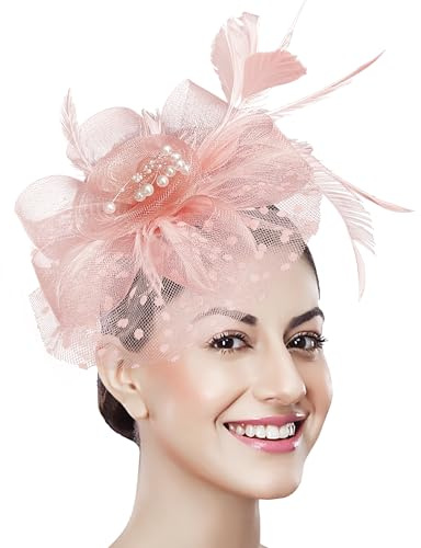 Bniksok Fascinator rosa cipria per le donne Tea Party
