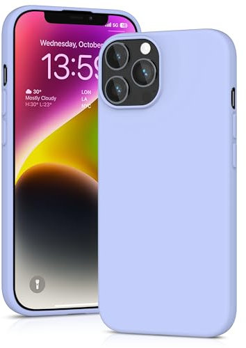 YATWIN Silicone Case for iPhone 13 Pro Max, Soft-Touch, Shockproof, DustProof, Antiskid Full Body Armour Phone Cover for Apple iPhone 13 Pro Max - Lilac