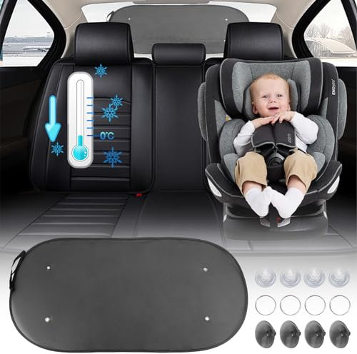 Rierousy Parasol para luna trasera de coche, 50 x 100 cm, con 4 ventosas para protección UV y protección contra el calor, universal para todas las ventanas traseras, parasol de malla
