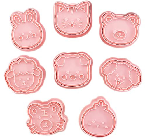 3D Moule Biscuit, 8 Pièces 3D Moule Biscuit en Plastique, Patisserie Biscuit Moule, Emporte-pièce Animaux, Emporte Pièce pour Biscuits, Chocolat, Fondant, Décoration de Gâteaux