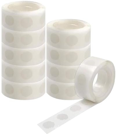 FSSTUD 3000 Pcs 10mm Clear Balloon Glue Points Double Sided Glue Stickers Scrapbook Sticky Dots Adhesive Dots Roll Craft Glue Tape for Party Wedding Decoration