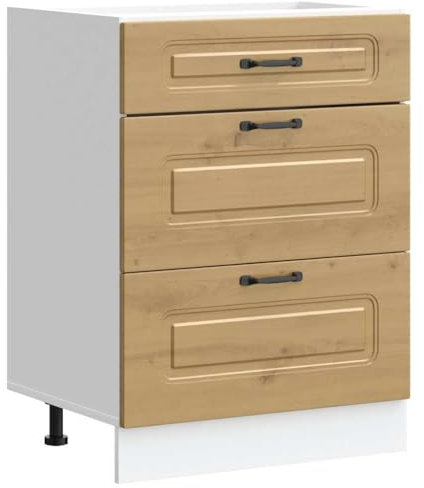 vidaXL Küchenunterschrank Kalmar Artisan-Eiche Holzwerkstoff, Spülenunterschrank, Schrank Küche, Lagerschrank, Unterschrank für Küche, Küchenzeile