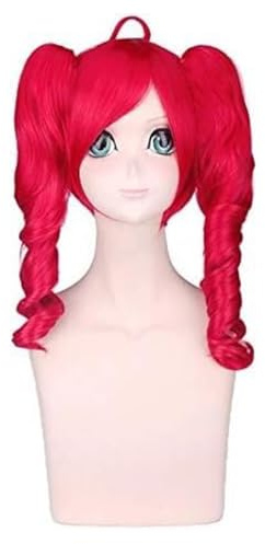 Frauen Cosplay Perücke für Kasane Teto Rot Pferde Locken Perücken Kostüm Hitzebeständig Haar Halloween Party