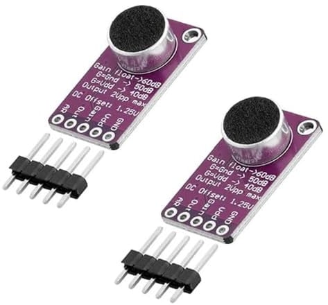 GERUI MAX9814 AGC Microphone Amplifier Board Compatible with Arduino, Pack of 2