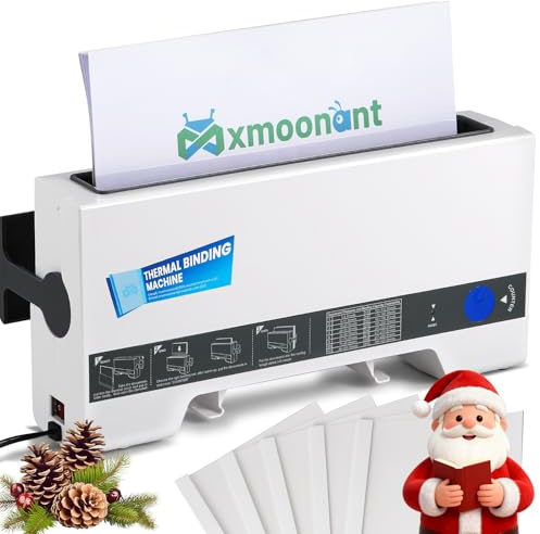 Mxmoonant Thermal Binding Machine, Max.320 Sheets for A4 A5, Compact with Cooling Position, Plus 5 Binding Covers(Letter Size), Ideal for Offices, Schools, and Home Projects