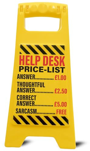 Boxer Gifts Help Desk Joke Office Desk Sign - Funny Manager Gift for Your Boss and Colleagues - Novelty Work Accessories