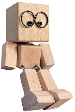 Generisch Bein-wackelnder Holzmann, Holzfigur, Schüttelnde Desktop-Dekoration, Skulptur, Mit Lustiger Wackeldesign, Ideal Für Autotacho, Wohnzimmer, Kommune​