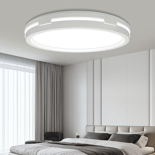 Taoellen 12 Inch LED Ceiling Light, 30W Triple-Protection Bathroom Lamp | Ultra-Thin Fixture with Lens LED, IP45, High Light Transmittance, Easy Install for Kitchen, Bedroom, Hallway, Utility Room