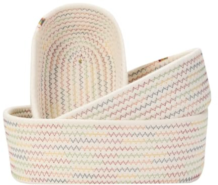 VINATO 3 Stück Aufbewahrungskorb Geflochten,Körbe Aufbewahrung & Storage Basket Multifunktionskorb (3Größen) Für Badzimmer, Küche, Kinderzimmer,Babyzimmer Deko