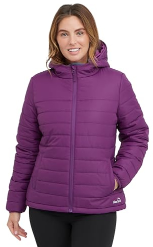 Peter Storm Women’s Blisco Jacket with Hood & 2 Pockets, Insulated, Water Repellent & Lightweight Puffer Coat (UK, Numeric, 8, Regular, Regular, Solid Purple)